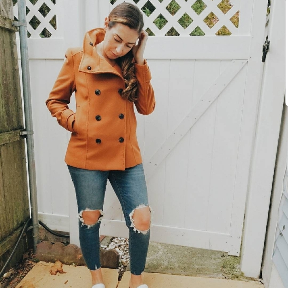 Brown pea coat